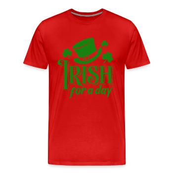 Irish for a day - Shamrock - Ireland - Men's Premium Organic T-Shirt - red - Front - Damien (186cm)