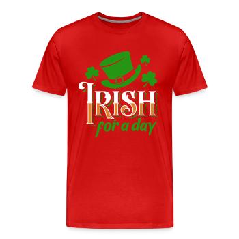 Irish for a day - Shamrock - Ireland - Men's Premium Organic T-Shirt - red - Front - Damien (186cm)