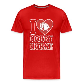 J’aime hobby cheval - Coeur - Hobby - T-shirt bio Premium Homme - rouge - Devant - Damien (186cm)