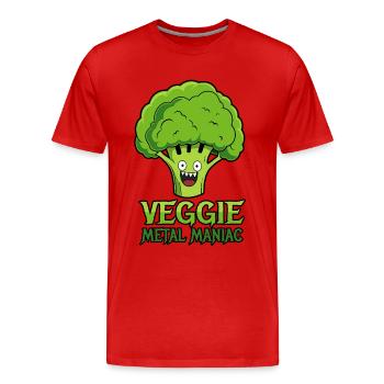 Veggie Metal Maniac - Vegan Music - Saying - Men's Premium Organic T-Shirt - red - Front - Damien (186cm)