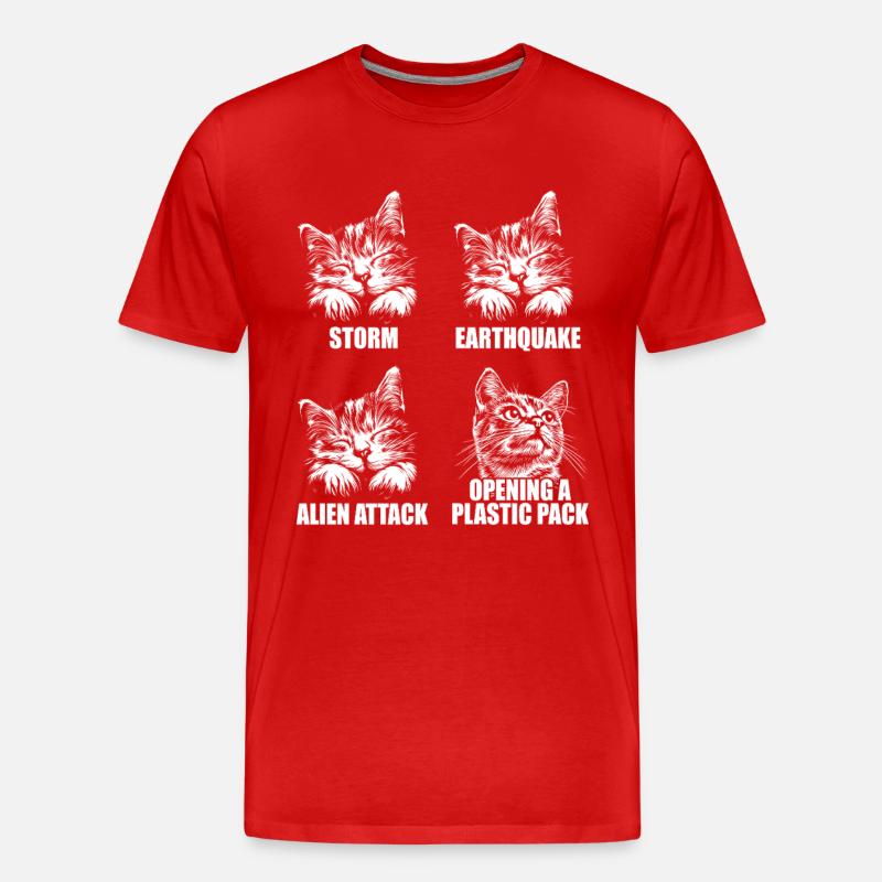 Chat - perception sélective - dire - T-shirt bio Premium Homme - rouge