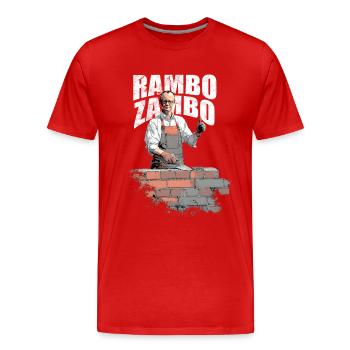 Merz Rambo Zambo - Kanzler - Männer Premium Bio T-Shirt - Rot - Vorne - Damien (186cm)