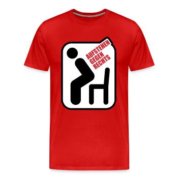 Aufstehen Gegen Rechts - Gegen Rechts, gegen Hetze - Männer Premium Bio T-Shirt - Rot - Vorne - Damien (186cm)