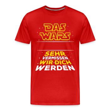 Das Wars - Verabschiedung - Mitarbeiter Name - Männer Premium Bio T-Shirt - Rot - Vorne - Damien (186cm)
