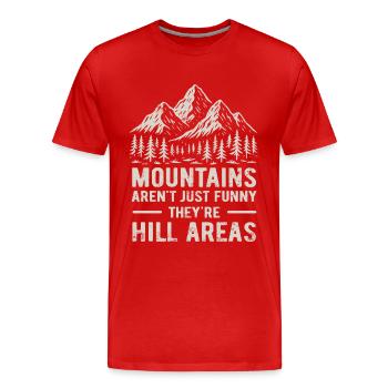 Les montagnes sont des zones de collines - jeu de mots hilarant - T-shirt bio Premium Homme - rouge - Devant - Damien (186cm)