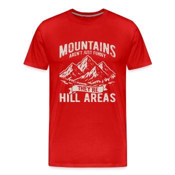 Les montagnes sont des zones de collines - jeu de mots hilarant - T-shirt bio Premium Homme - rouge - Devant - Damien (186cm)