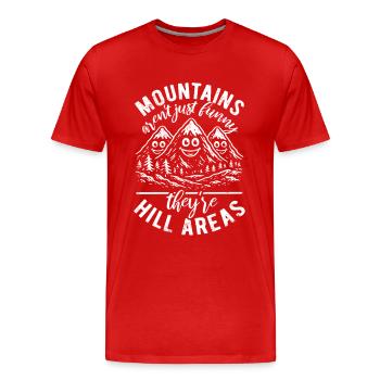 Les montagnes sont des zones de collines - jeu de mots hilarant - T-shirt bio Premium Homme - rouge - Devant - Damien (186cm)