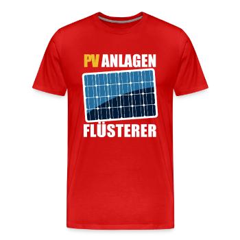 PV Anlagen Flüsterer - Photovoltaik - Solarstrom - Männer Premium Bio T-Shirt - Rot - Vorne - Damien (186cm)