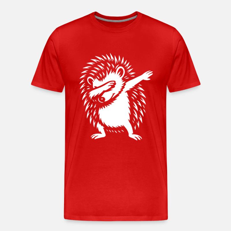 Dabbing Igel - Dab Dance - Geschenk - Männer Premium Bio T-Shirt - Rot