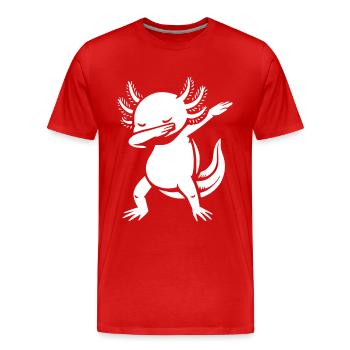 Axolotl dabbing - Dab Dance - Cadeau - T-shirt bio Premium Homme - rouge - Devant - Damien (186cm)