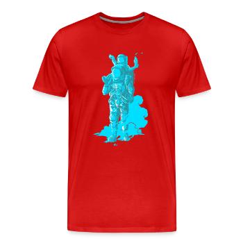 Onwards, Papa Space! - T-shirt bio Premium Homme - rouge - Devant - Damien (186cm)