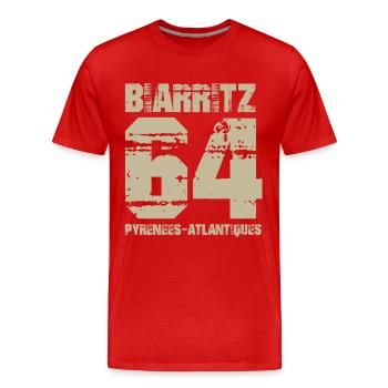 Aquitaine Pyrénées Atlantiques 64 Biarrritz - T-shirt bio Premium Homme - rouge - Devant - Damien (186cm)