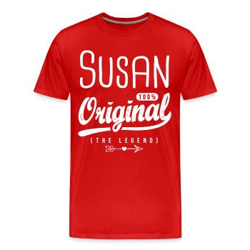 Susan ORIGINAL benutzerdefinierten Name susan - Männer Premium Bio T-Shirt - Rot - Vorne - Damien (186cm)