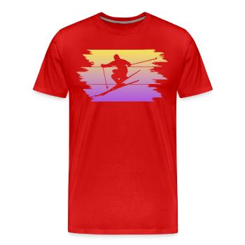 Skifahren Skiing - Männer Premium Bio T-Shirt - Rot - Vorne - Damien (186cm)