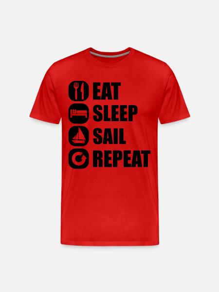 eat_sleep_sail_repeat_12_1f - Men's Premium Organic T-Shirt - red