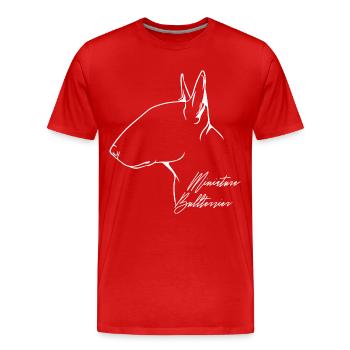 Miniature Bull Terrier Profil Chien Chiens Wilsigns - T-shirt bio Premium Homme - rouge - Devant - Damien (186cm)