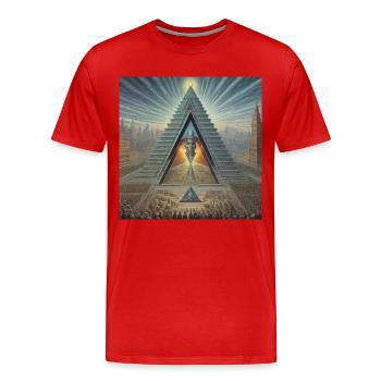 Assimilate - Men's Premium Organic T-Shirt - red - Front - Damien (186cm)