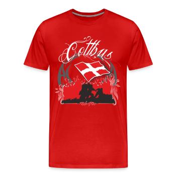 Cottbus - T-shirt bio Premium Homme - rouge - Devant - Damien (186cm)
