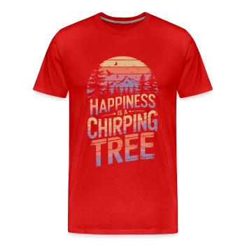 Ornithologue Ornithologue Oiseaux Randonnée Camping - T-shirt bio Premium Homme - rouge - Devant - Damien (186cm)