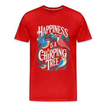Ornithologue Ornithologue Oiseaux Randonnée Camping - T-shirt bio Premium Homme - rouge - Devant - Damien (186cm)