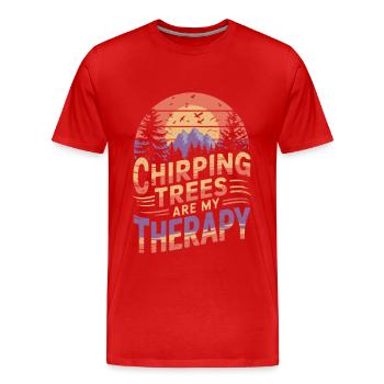 Ornithologue Ornithologue Oiseaux Randonnée Camping - T-shirt bio Premium Homme - rouge - Devant - Damien (186cm)