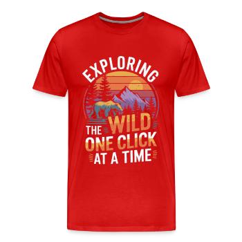 Photographie de nature Photographie animalière Photographie - T-shirt bio Premium Homme - rouge - Devant - Damien (186cm)