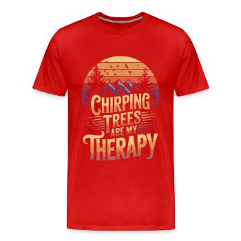 Ornithologue Ornithologue Oiseaux Randonnée Camping - T-shirt bio Premium Homme - rouge - Devant - Damien (186cm)
