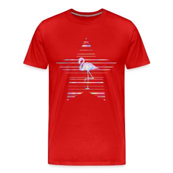 Holo Flamingo - T-shirt bio Premium Homme - rouge - Devant - Damien (186cm)