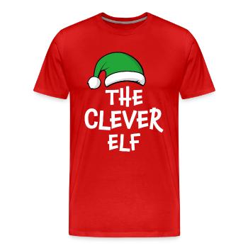 The Clever Elf - Men's Premium Organic T-Shirt - red - Front - Damien (186cm)