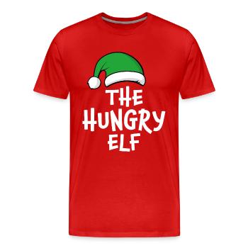 Der hungrige Elf - Männer Premium Bio T-Shirt - Rot - Vorne - Damien (186cm)