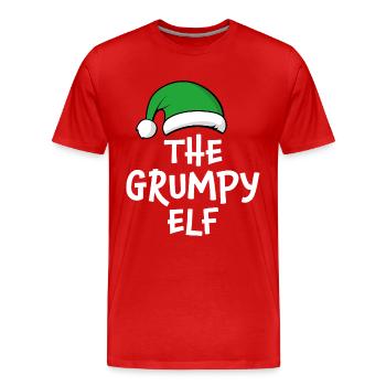 L’elfe grincheux - T-shirt bio Premium Homme - rouge - Devant - Damien (186cm)