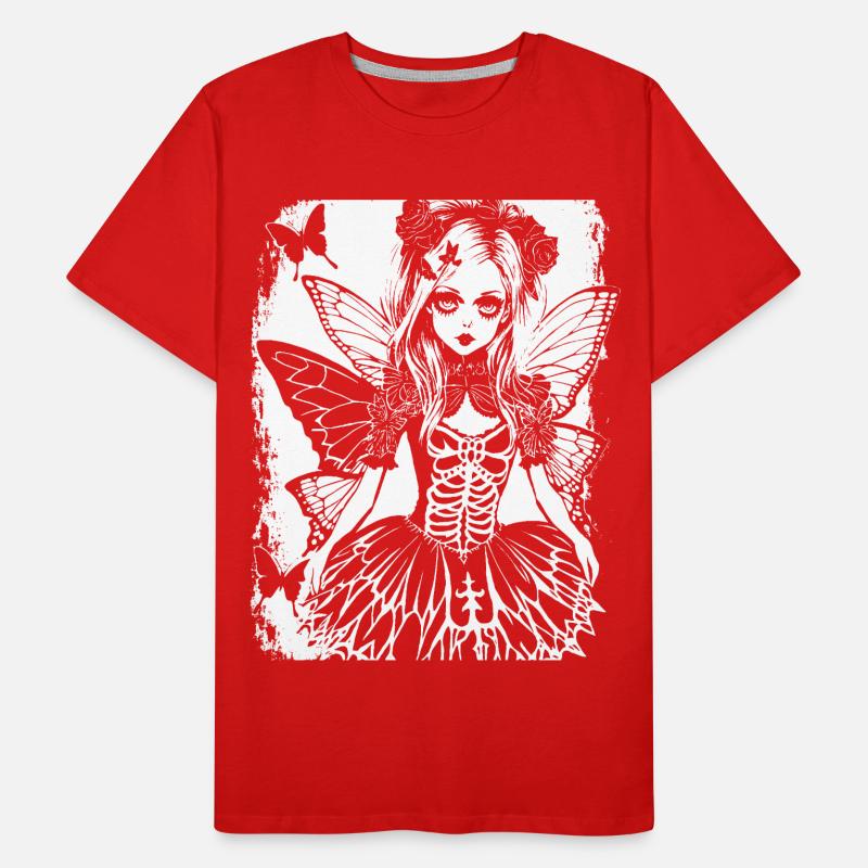 Fairycore Esthétique Grunge Squelette Fée Goth G T-shirt bio Premium Homme
