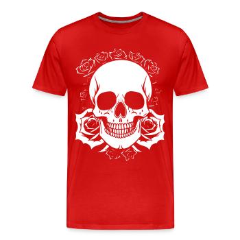 Horror Skull Skull Art Skull Gothic Heavy Metal - Men's Premium Organic T-Shirt - red - Front - Damien (186cm)
