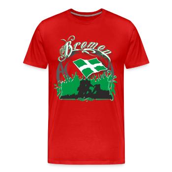 Brême - T-shirt bio Premium Homme - rouge - Devant - Damien (186cm)