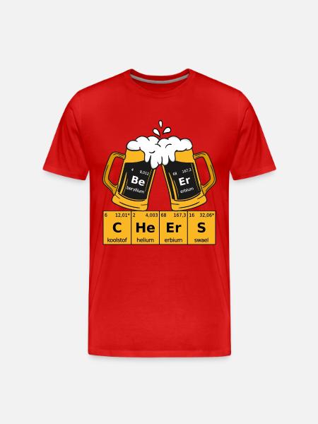 Bier Periodensystem - Männer Premium Bio T-Shirt - Rot
