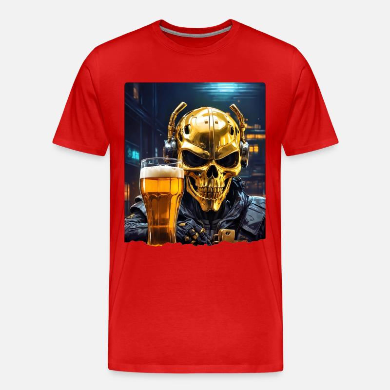 Bier Skull 0.3 - Männer Premium Bio T-Shirt - Rot