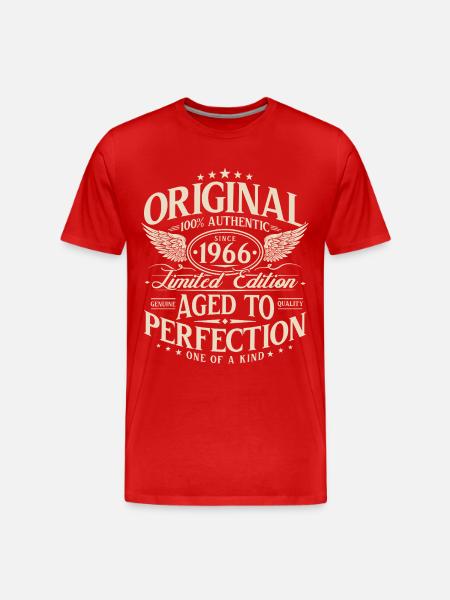 Original 1966 Vintage Vintage Retro fødselsdag - Herre Premium T-shirt økologisk - rød