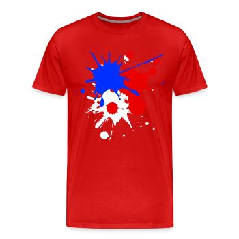Farbspritzer Fahne Flagge Weltmeisterschaft - Männer Premium Bio T-Shirt - Rot - Vorne - Damien (186cm)