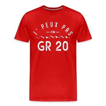 J'peux pas j'ai GR 20 sport randonnée rando - T-shirt bio Premium Homme - rouge - Devant - Damien (186cm)
