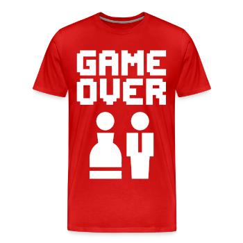 Game Over Bachelor Party Gamer Humor - Men's Premium Organic T-Shirt - red - Front - Damien (186cm)