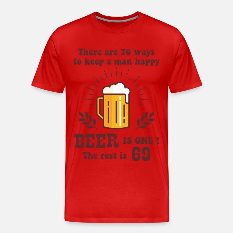 Bier - Männer Premium Bio T-Shirt - Rot