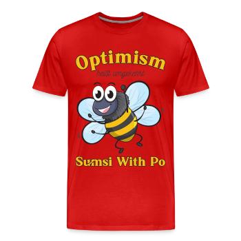 Abeille Motivation Optimisme - T-shirt bio Premium Homme - rouge - Devant - Damien (186cm)