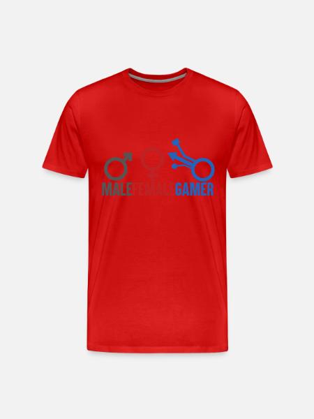 Gamer - MaleFemaleGamer - Männer Premium Bio T-Shirt - Rot