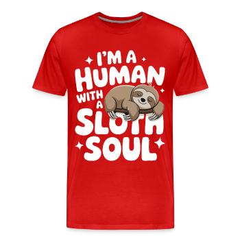 Paresseux Paresseux Dormir Paresseux - T-shirt bio Premium Homme - rouge - Devant - Damien (186cm)