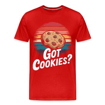 Cookies Cookie Keks Kekse Schokolade - Männer Premium Bio T-Shirt - Rot - Vorne - Damien (186cm)