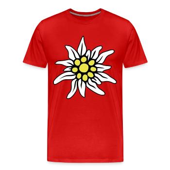EDELWEISS BLÜTE - Männer Premium Bio T-Shirt - Rot - Vorne - Damien (186cm)