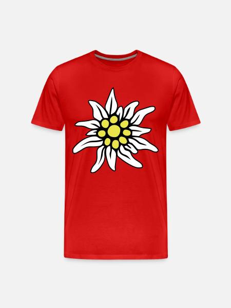 EDELWEISS BLOSSOM - Men's Premium Organic T-Shirt - red