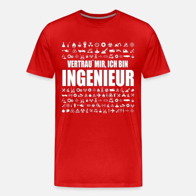 Vertrau mir ich bin Ingenieur - Männer Premium Bio T-Shirt - Rot