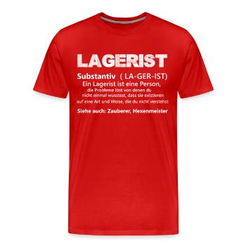 Lagerist ist eine Person - Männer Premium Bio T-Shirt - Rot - Vorne - Damien (186cm)