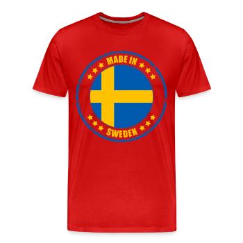 MADE IN SWEDEN, SWEDEN - Men's Premium Organic T-Shirt - red - Front - Damien (186cm)